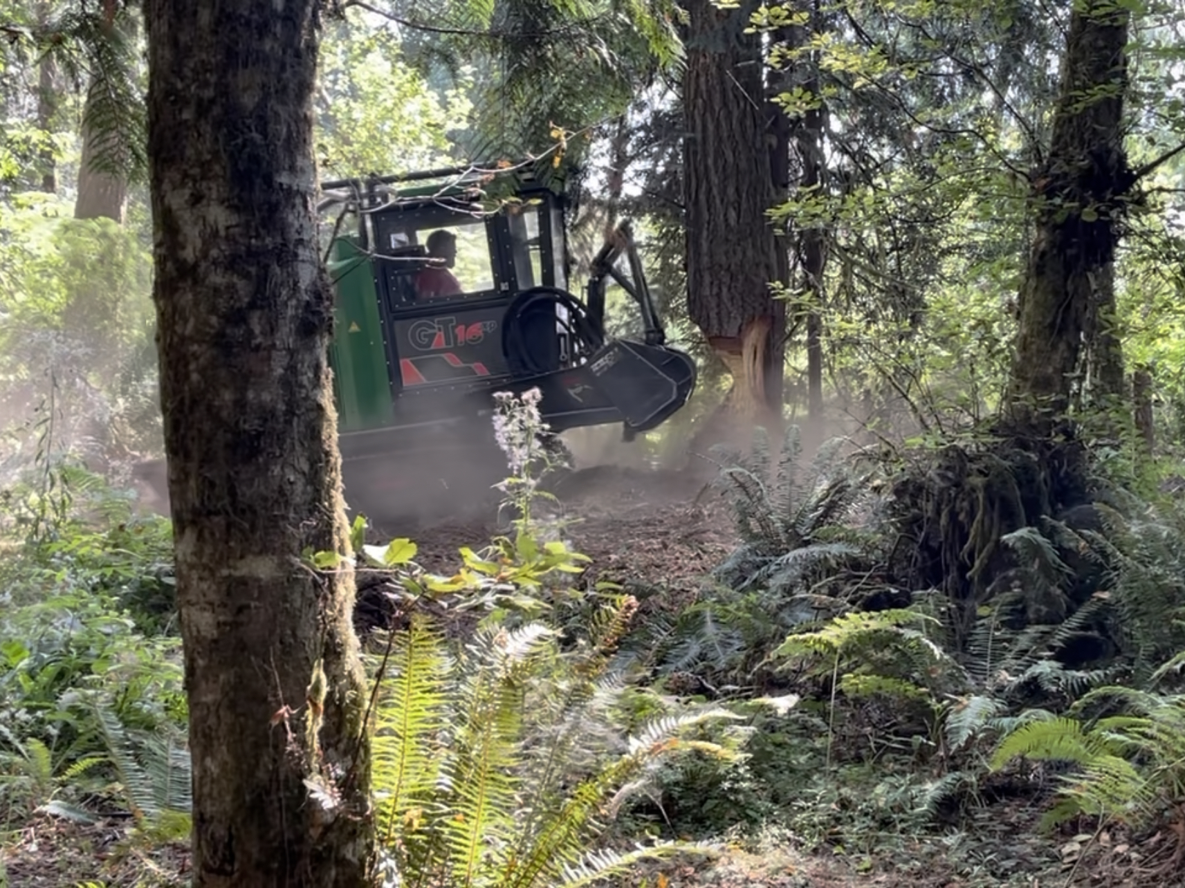 How many acres can a forest mulcher clear in a day? 