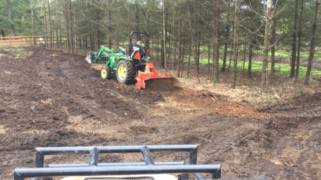 Tilled land that is free of brush